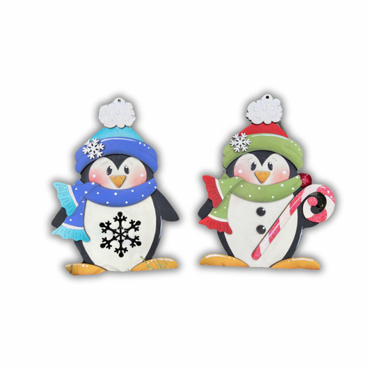 Ornamenti pinguini Snowflake winter /candy cane penguin tealight (Copia) Out of the Wood