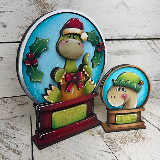 Sagoma Dinosauro natalizio per Snow globe intercambiabile Out of the Wood