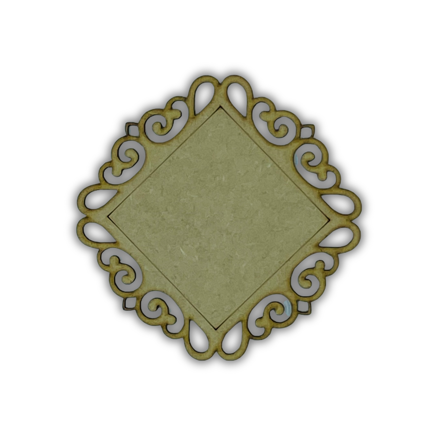 Square daisy scalop Ornament Out of the Wood