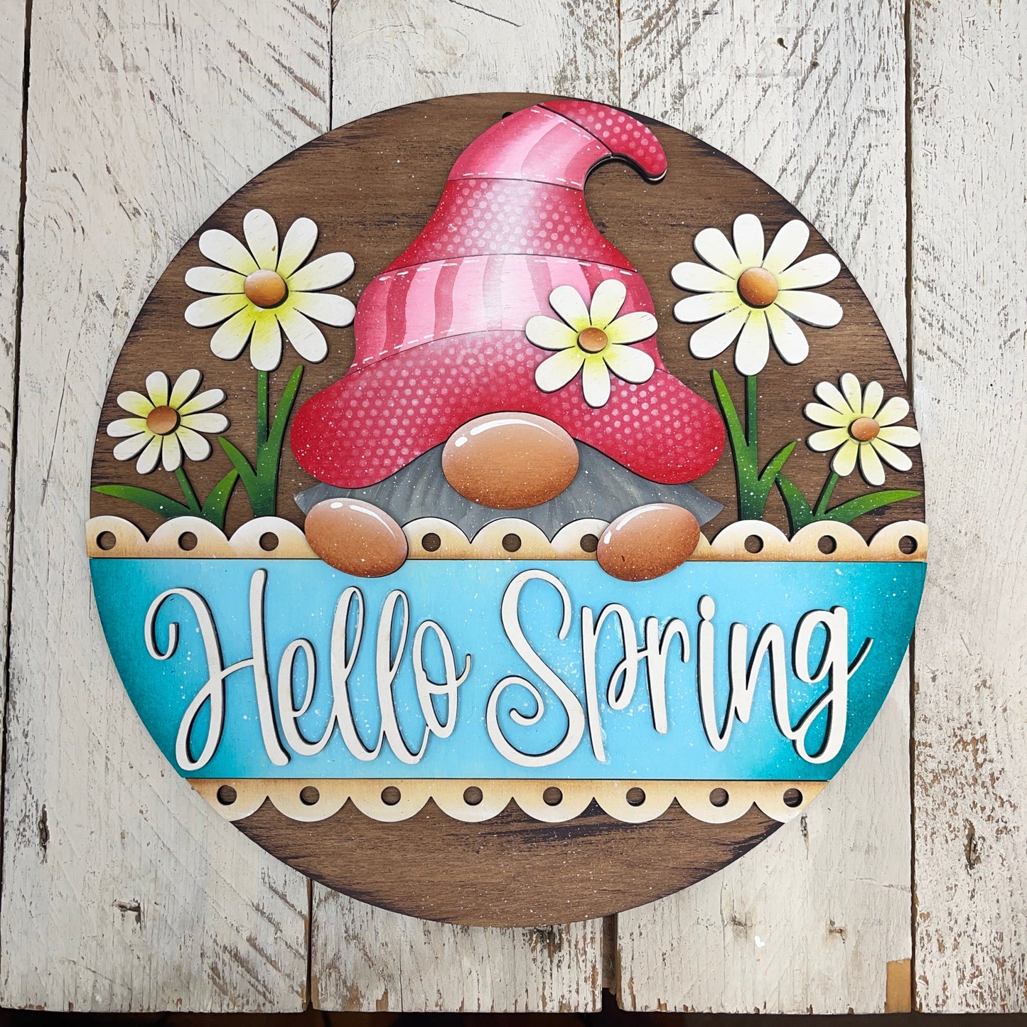 Fuoriporta gnomo Hello Spring Out of the Wood
