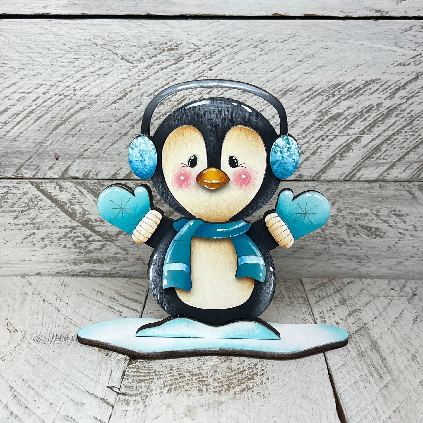 Pinguini natalizzi con piedistallo Out of the Wood