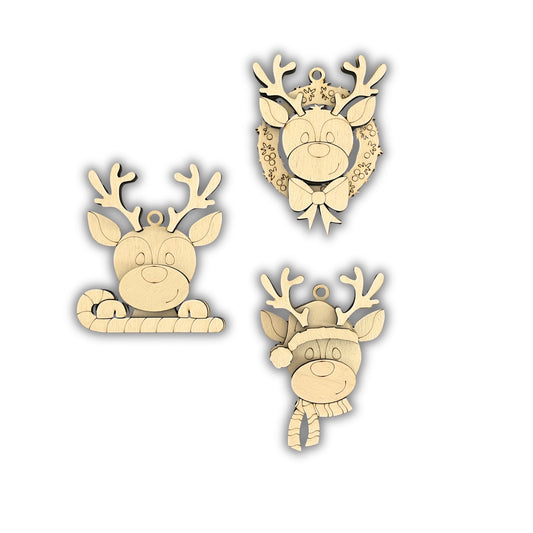 Set renne natalizie ornament (Copia) Out of the Wood