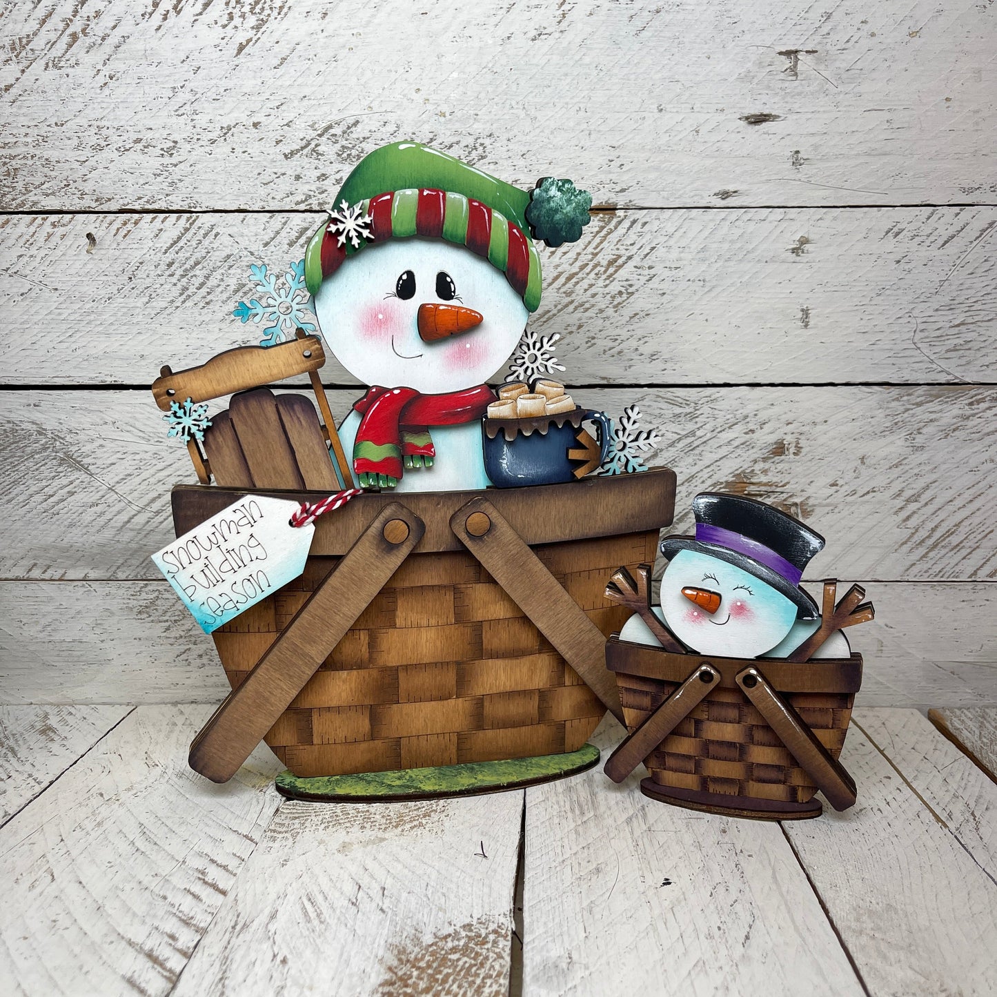 Pannello intercambiabile con snowman e slitta Out of the Wood