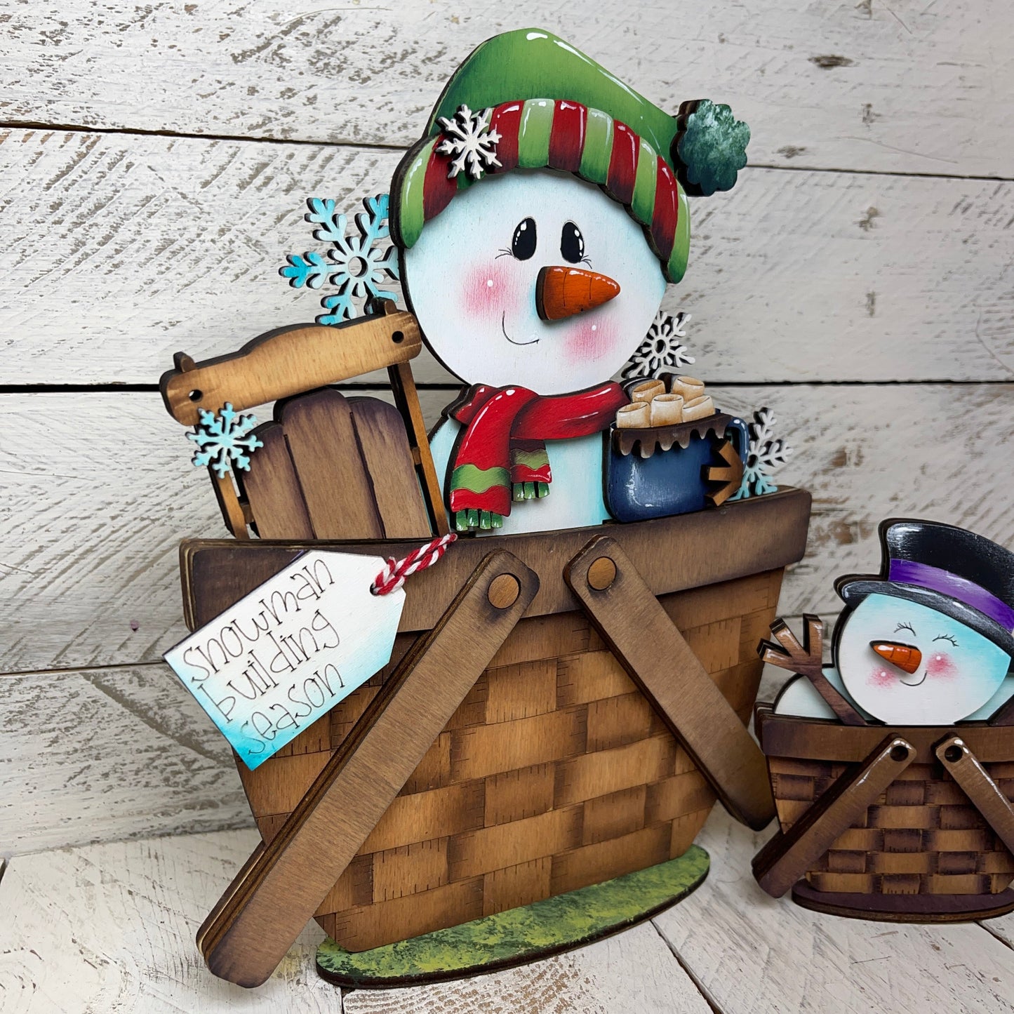 Pannello intercambiabile con snowman e slitta Out of the Wood