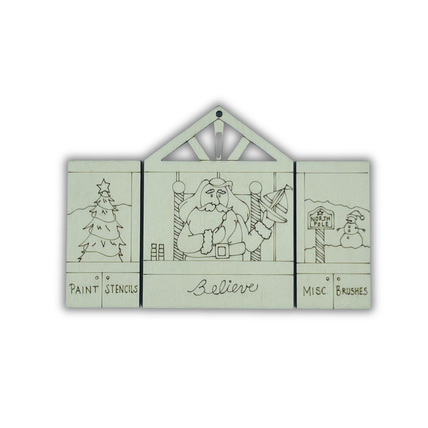 CARTAMODELLO -pattern-“Santa workshop “ by Maxine Thomas con CAPANNA Out of the Wood