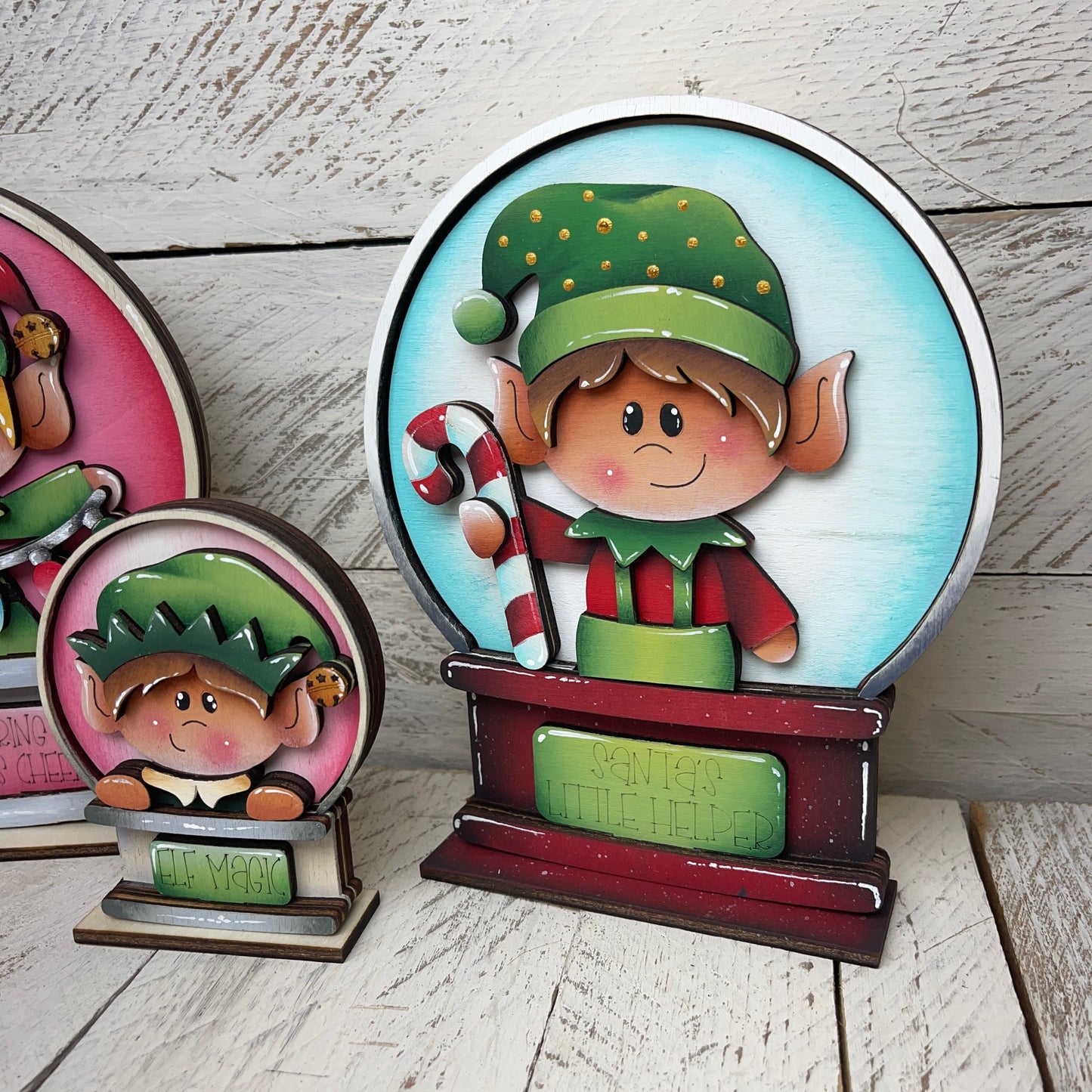 Sagoma elfi natalizi per Snow globe intercambiabile Out of the Wood
