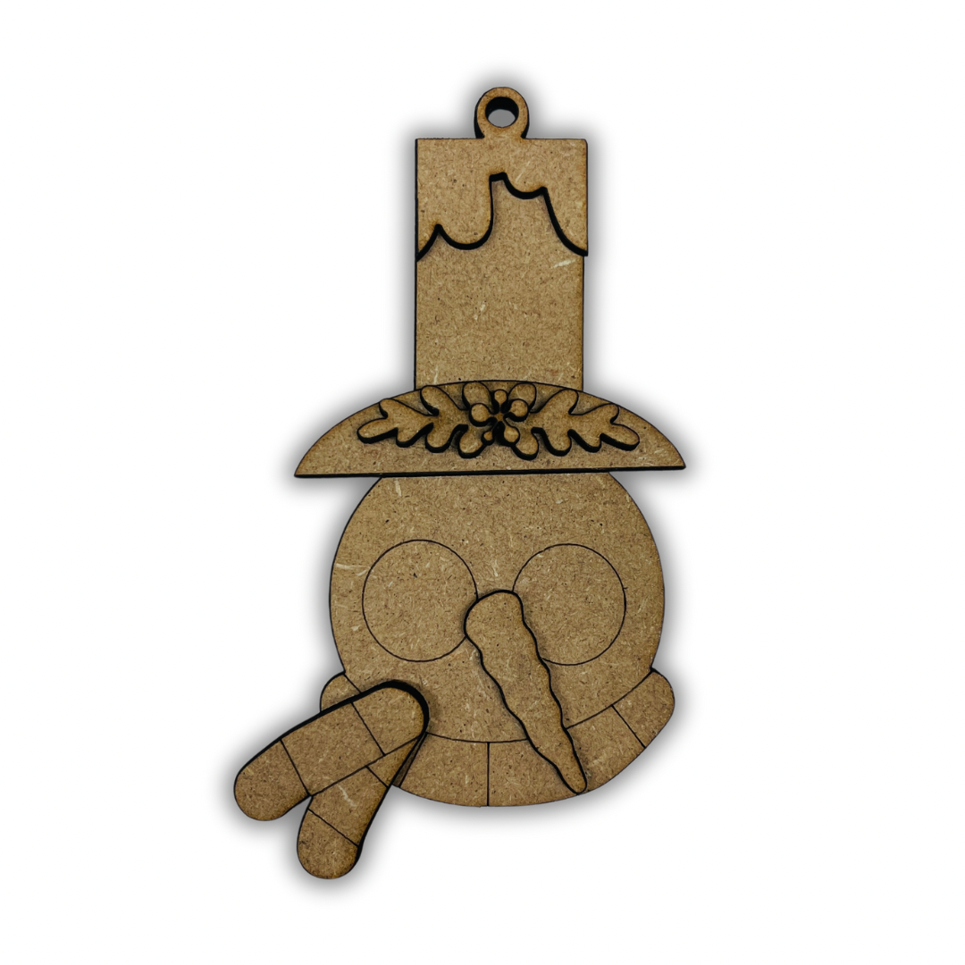 Snowman face ornament 15 Out of the Wood