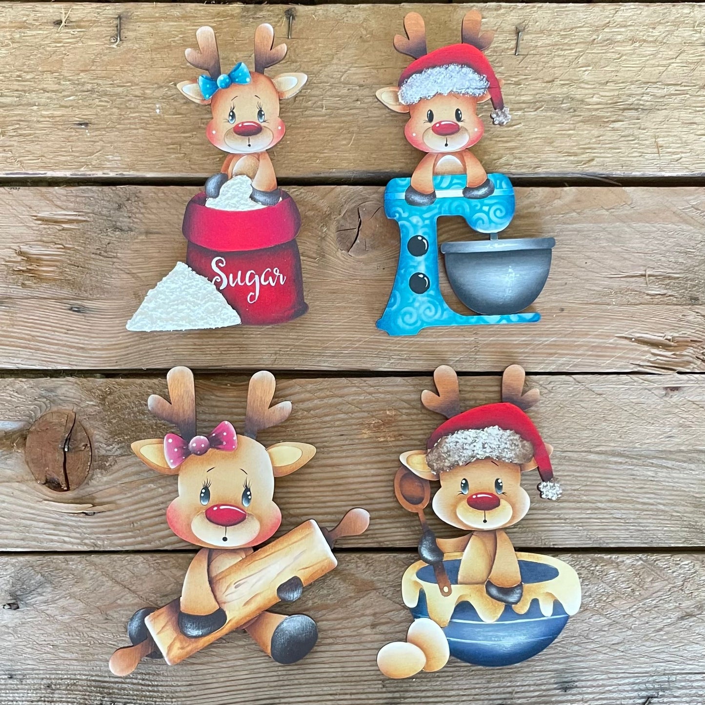 Set 4 renne cucina/natale ornament albero Out of the Wood