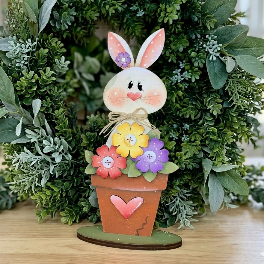 Spring Easter bunny pot Out of the Wood
