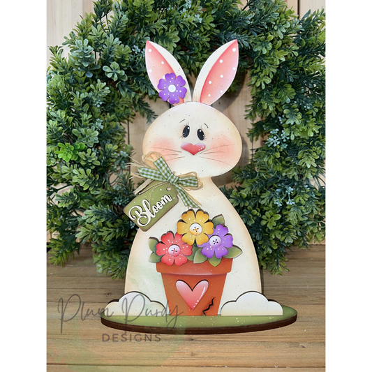 Spring Easter bunny pot Out of the Wood