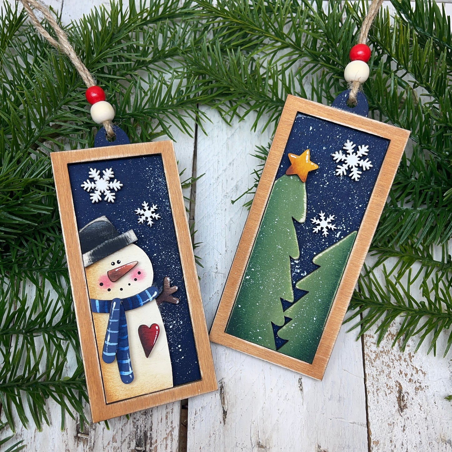 Block pine and snowman Out of the Wood