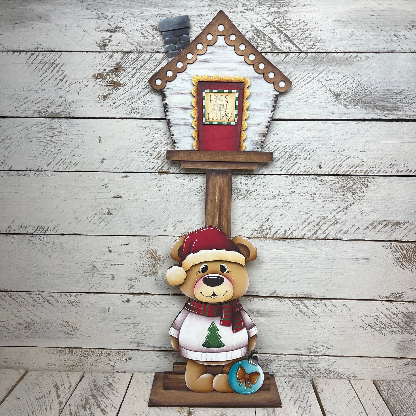 Orso natalizio per casetta uccellini intercambiabile Out of the Wood
