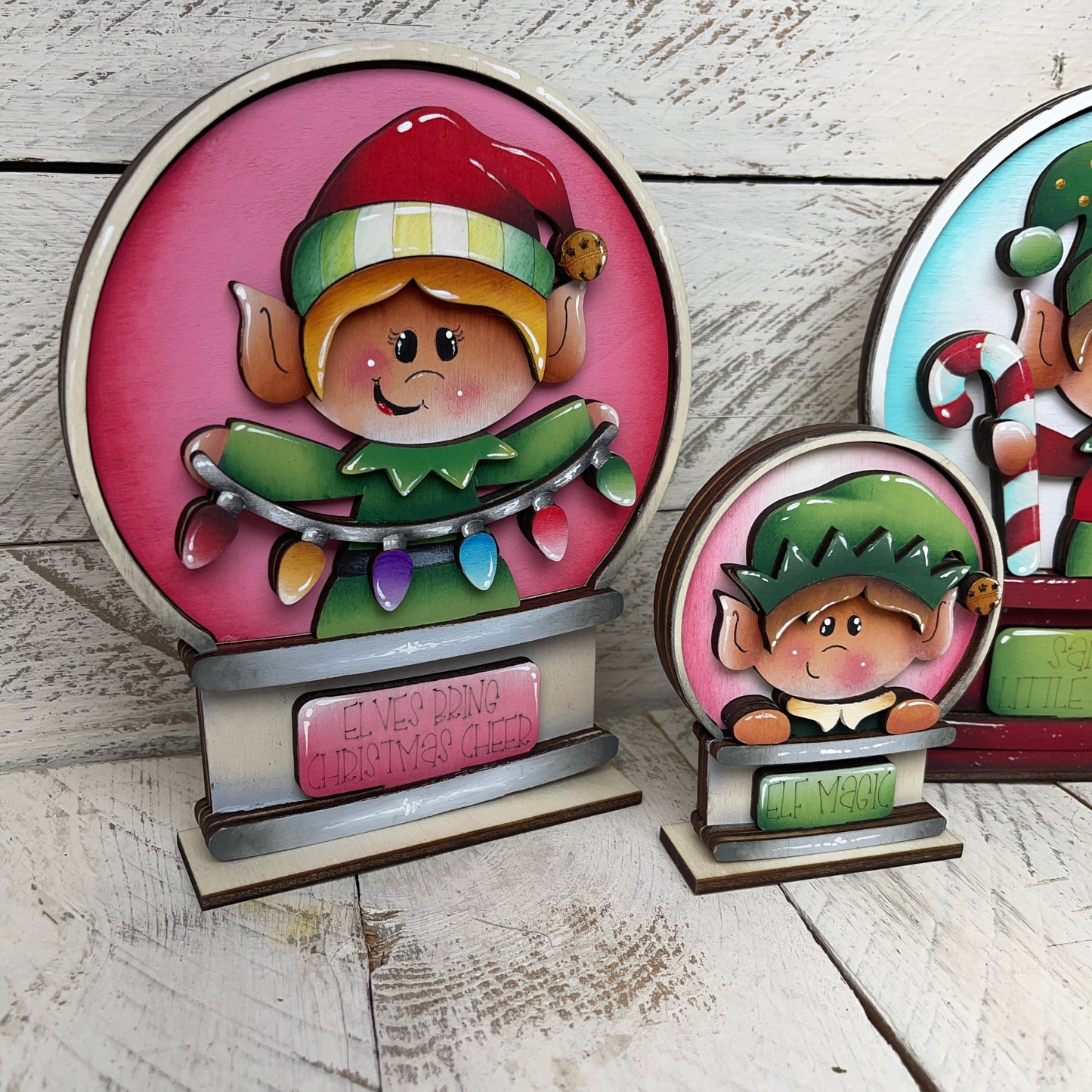 Sagoma elfi natalizi per Snow globe intercambiabile Out of the Wood