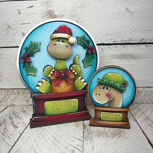 Sagoma Dinosauro natalizio per Snow globe intercambiabile Out of the Wood