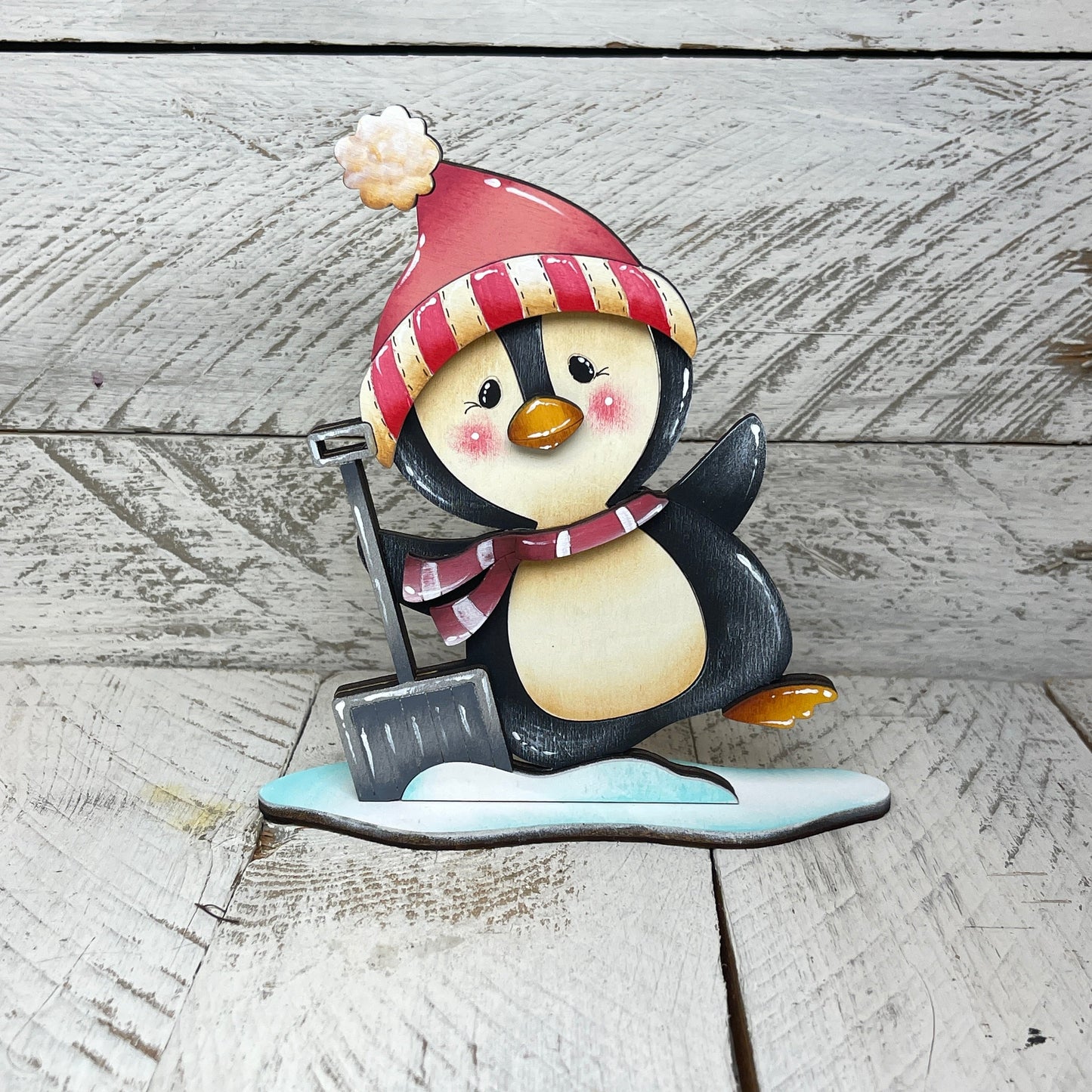 Pinguini natalizzi con piedistallo Out of the Wood