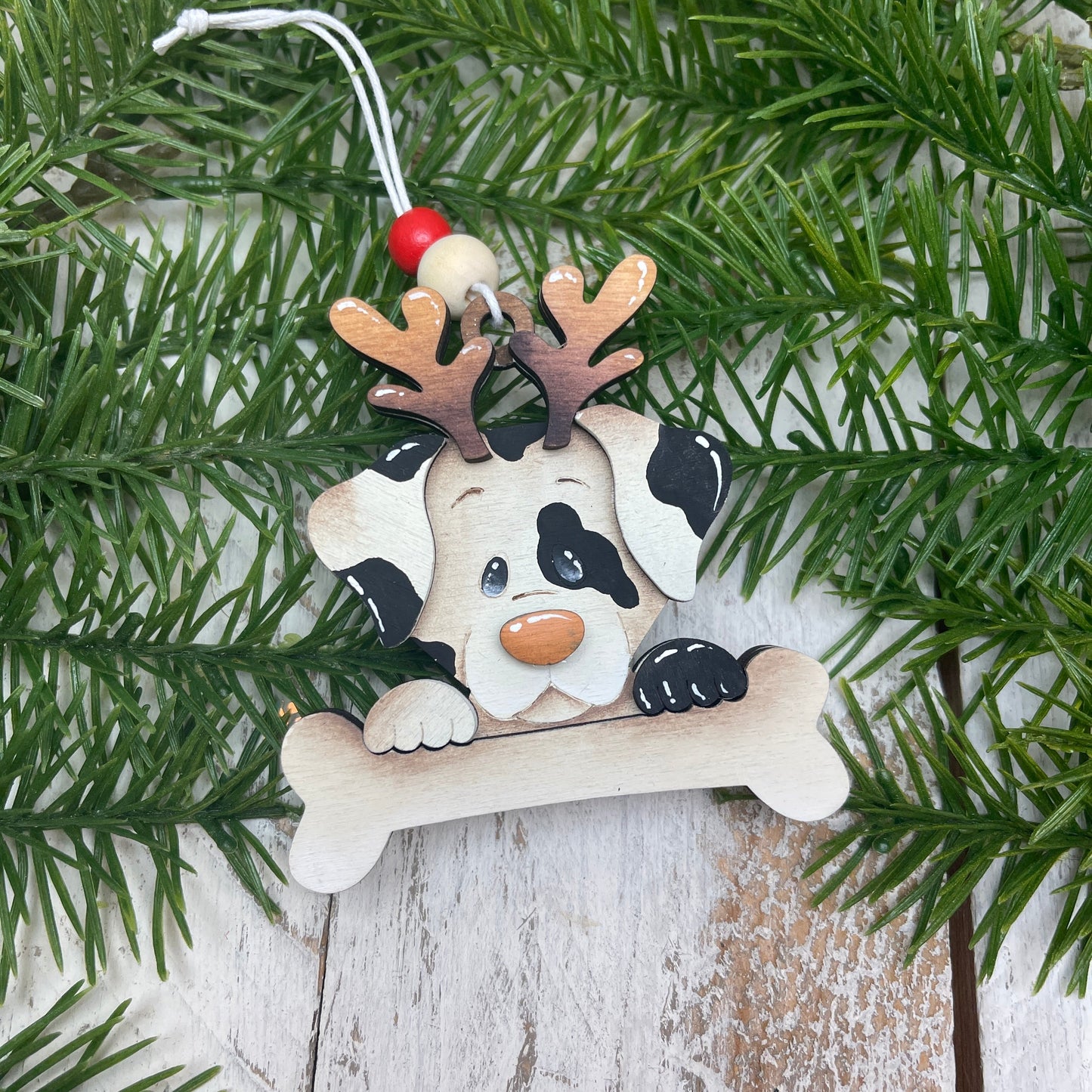 Dog Christmas Ornament Out of the Wood