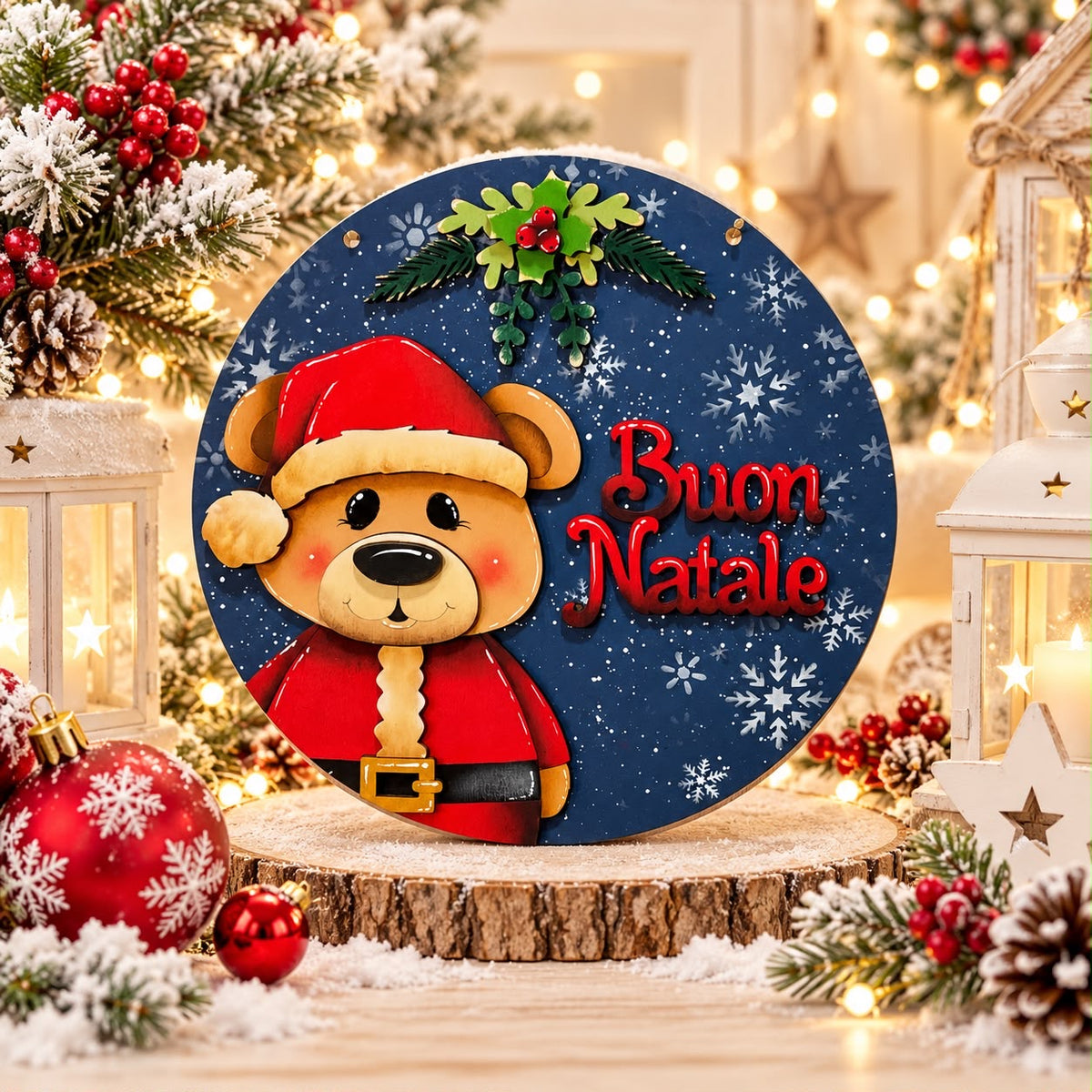 Fuoriporta orso Natale Out of the Wood