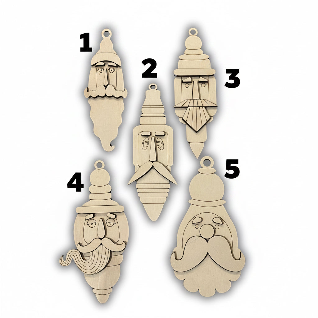 Santa face ornament primitive Out of the Wood