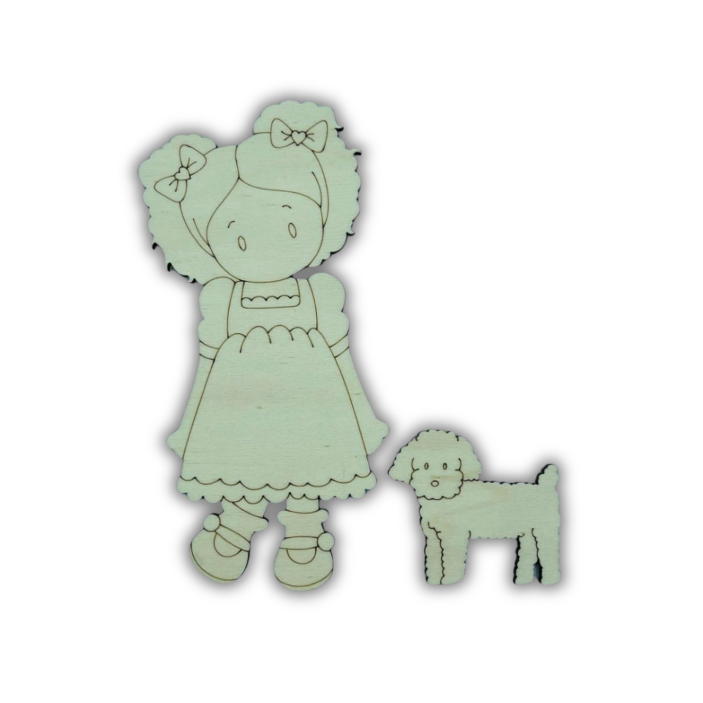 Bambina con cagnolino SAGOMA PORTASCOTTEX Out of the Wood