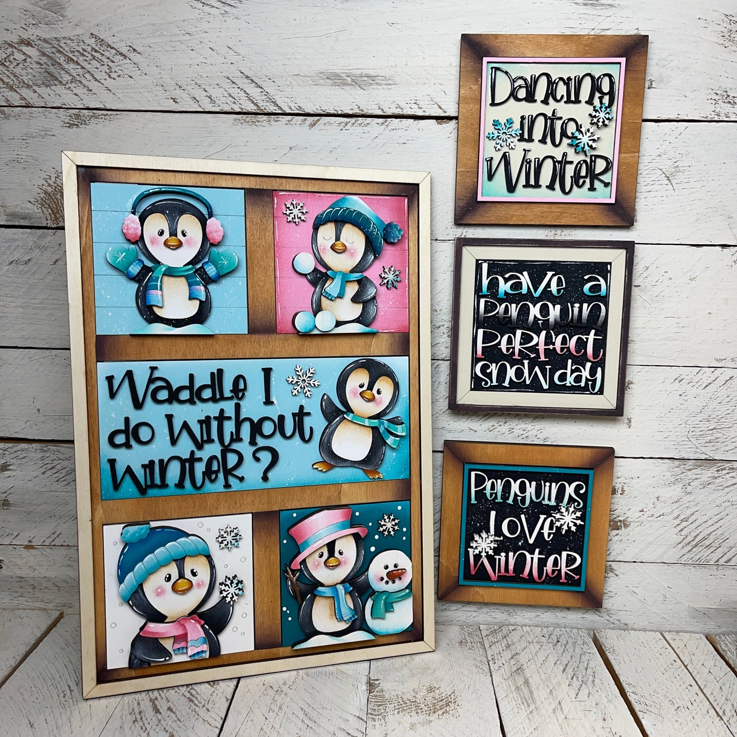 Set pinguini inserto quadrati grandi 10x10 Out of the Wood