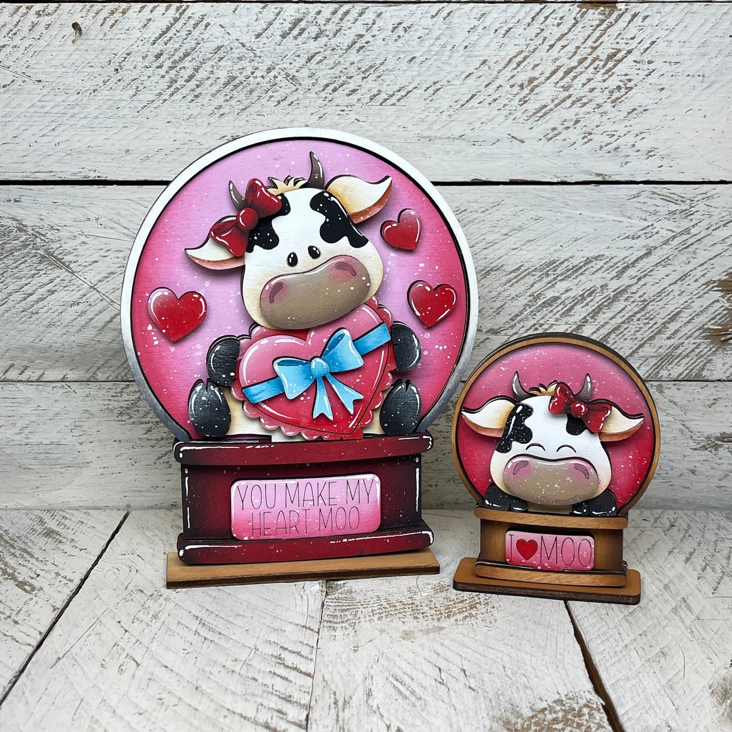Sagoma mucca innamorat per Snow globe intercambiabile Out of the Wood