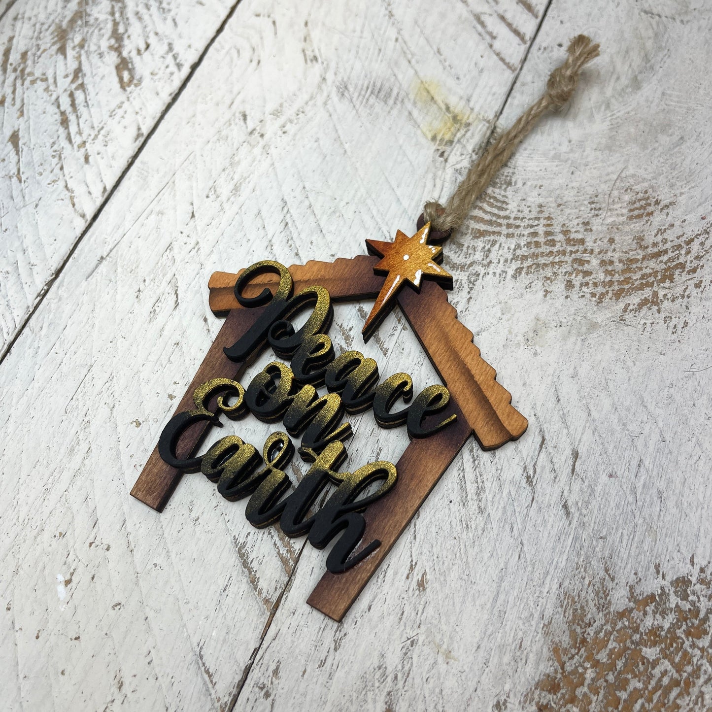 Sweet nativity ornament 2 Out of the Wood