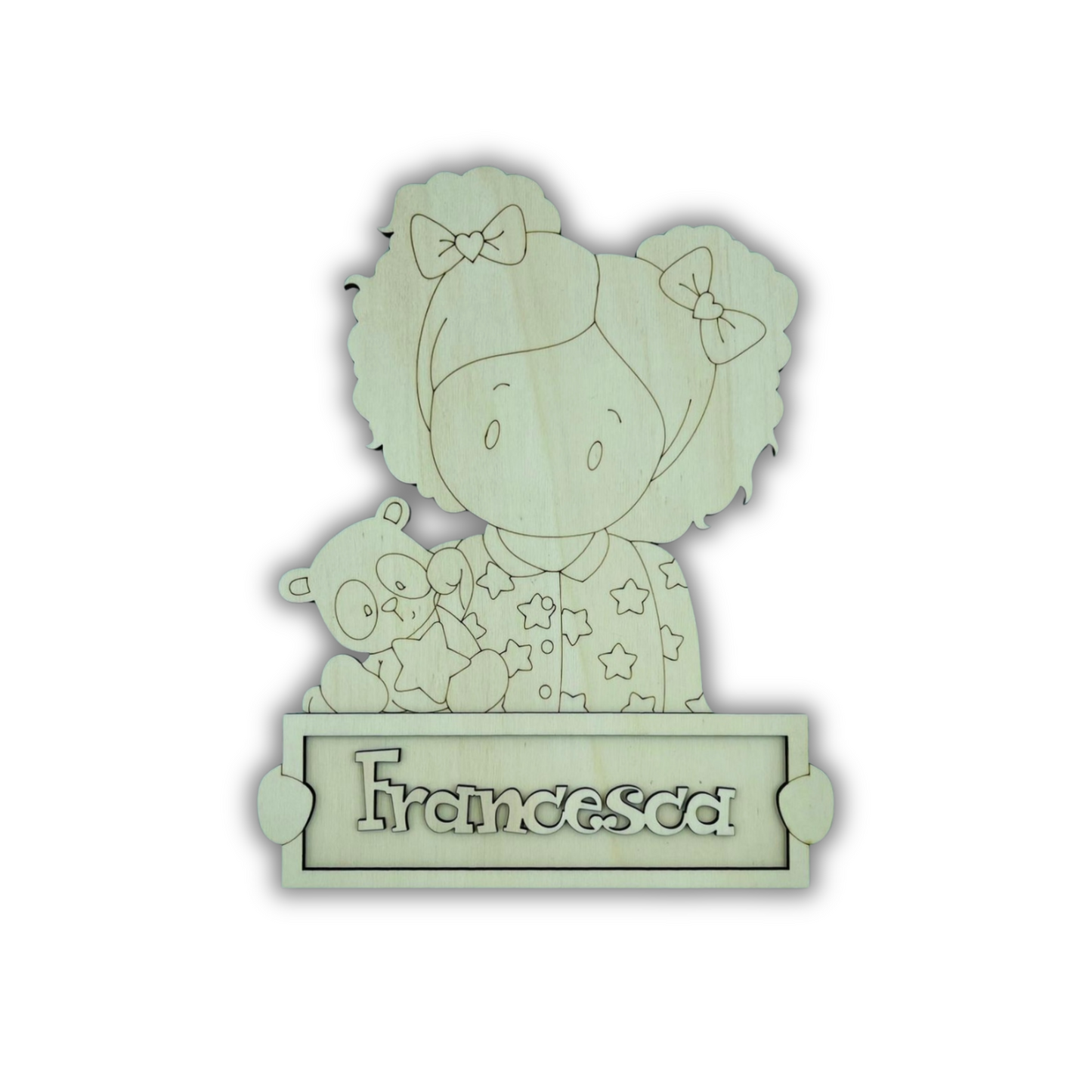 Bambina con scritta CAMERETTA (personalizzabile) Out of the Wood