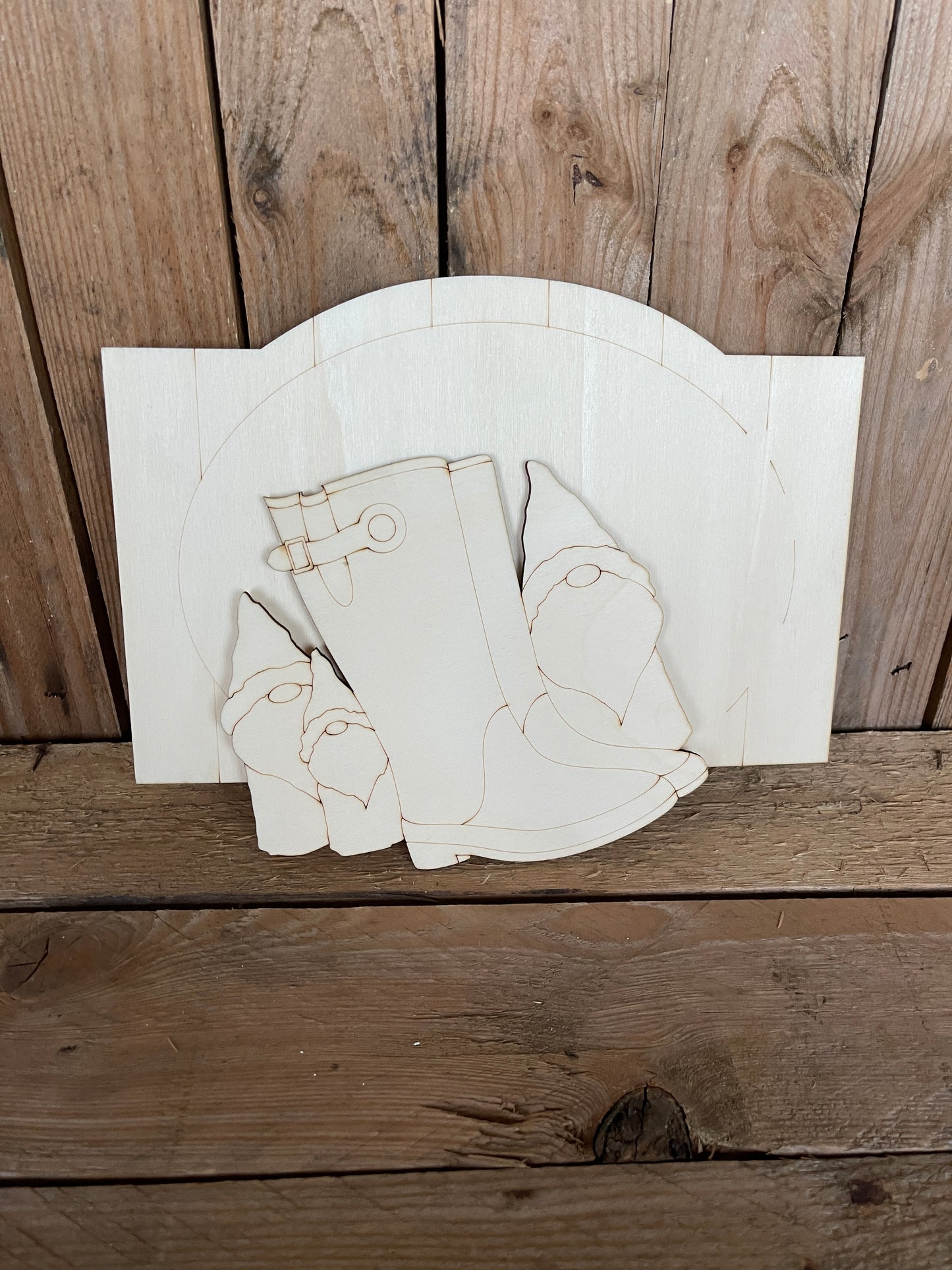 Pannello con gnomi stivale Out of the Wood