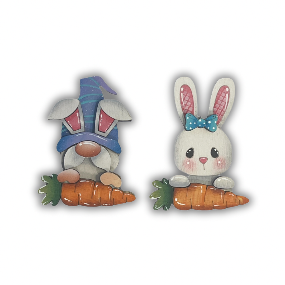 Set 2 coniglietto e gnomo con carota
