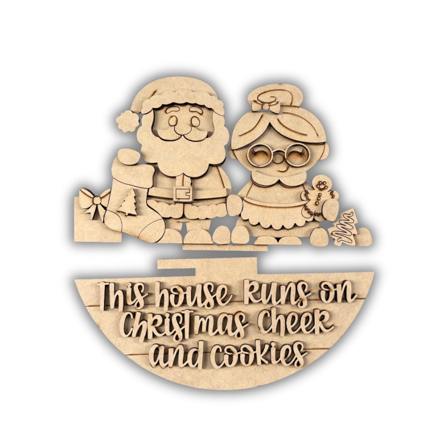 Fuoriporta banner intercambiabile con babbo & Mrs claus Out of the Wood
