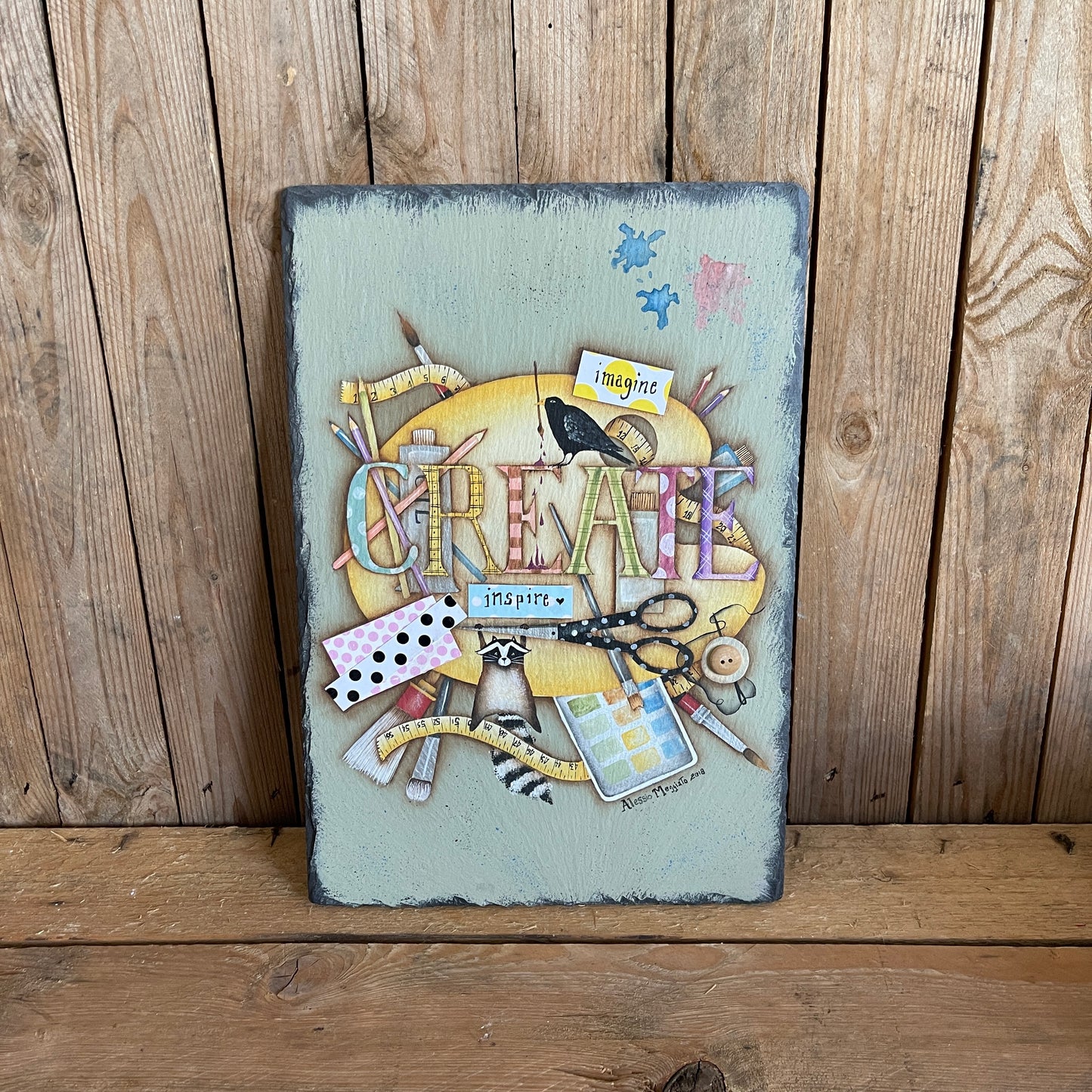 Create ( usata in alcuni punti tecnica decoupage) Out of the Wood