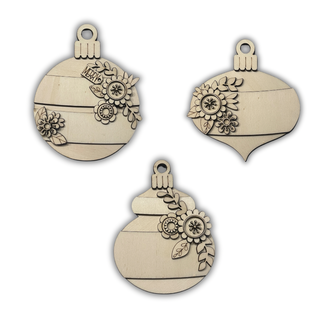 Kit Christmas ball flower ornament Out of the Wood