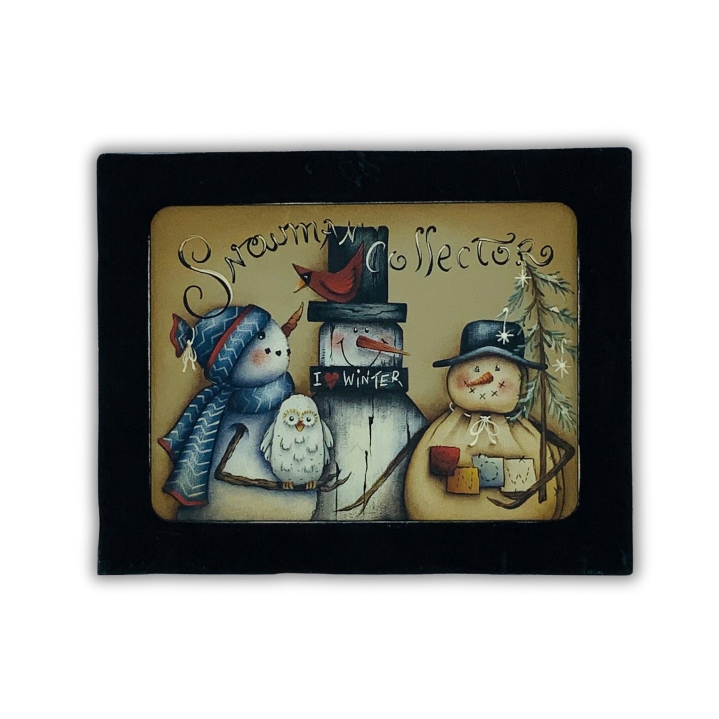 Videolezione online Snowman collector Design by Maxine thomas Out of the Wood