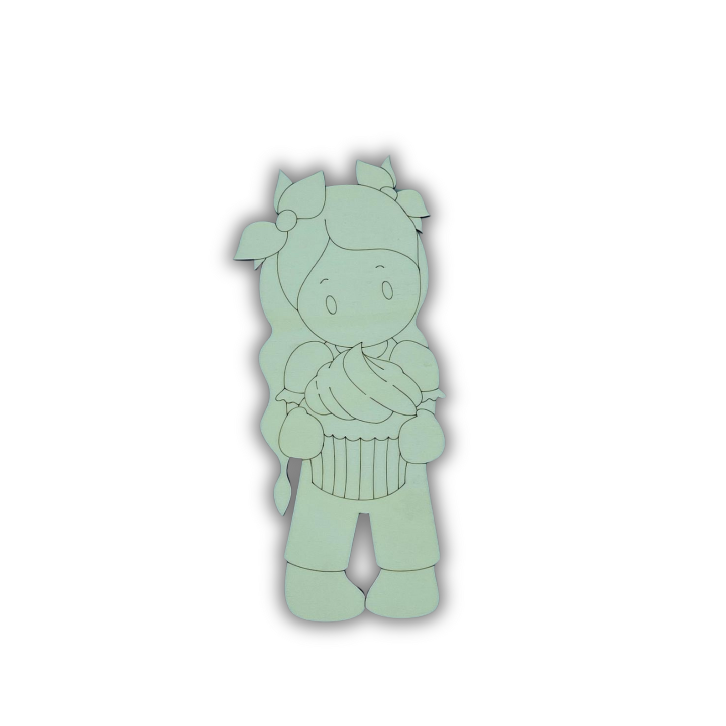 Bambina con cupcake SAGOMA Out of the Wood