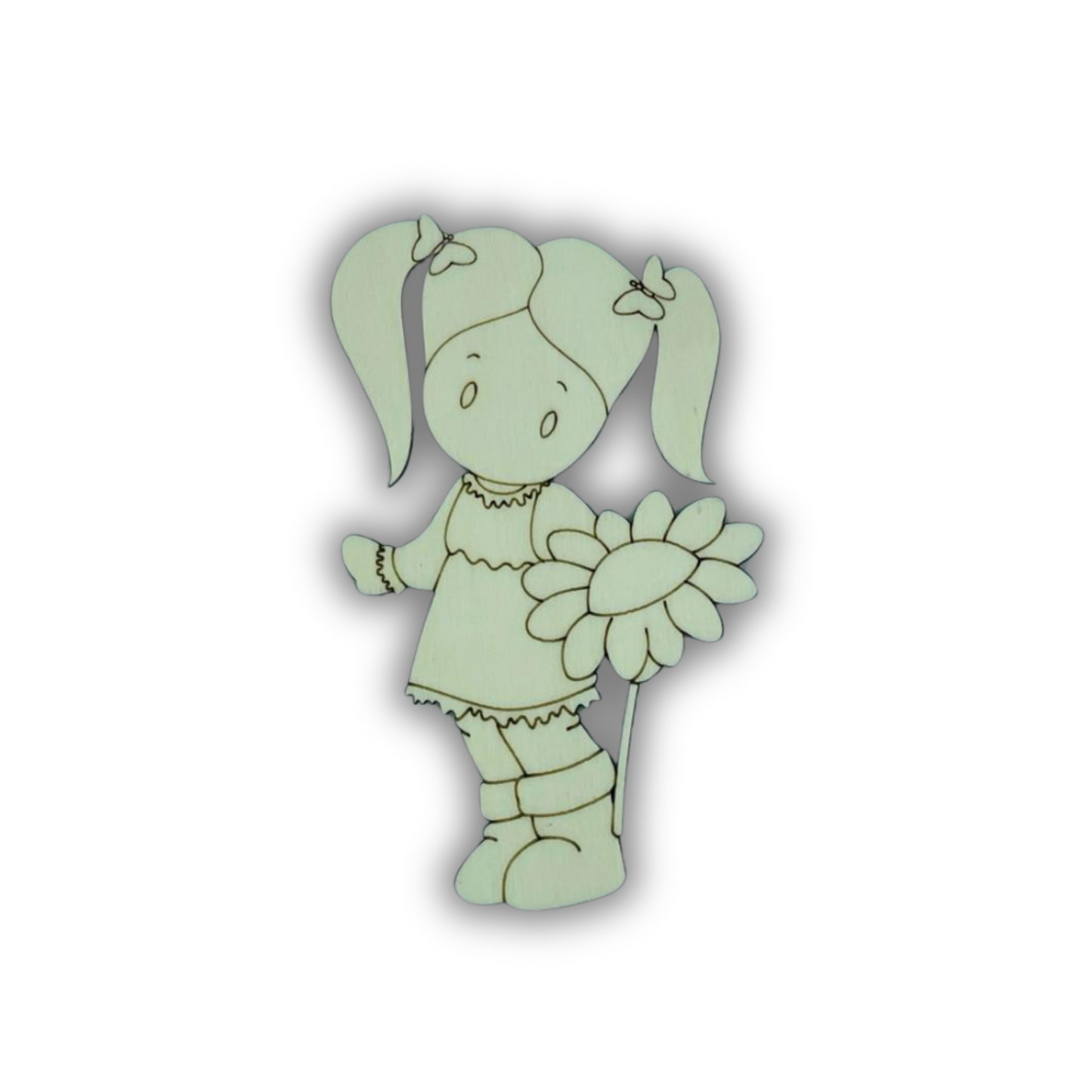 Bambina con fiore gigante SAGOMA Out of the Wood