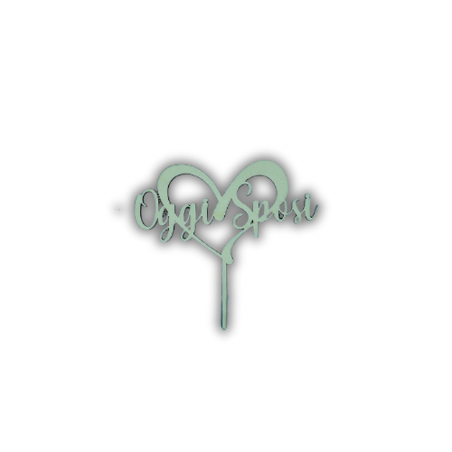 Scritta “Oggi Sposi “con cuore Grezza o Dipinta Out of the Wood