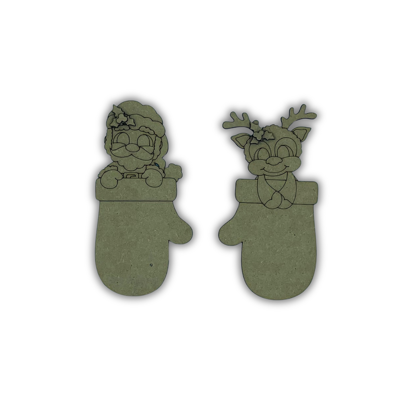Babbo natale & Renna su guanto Out of the Wood