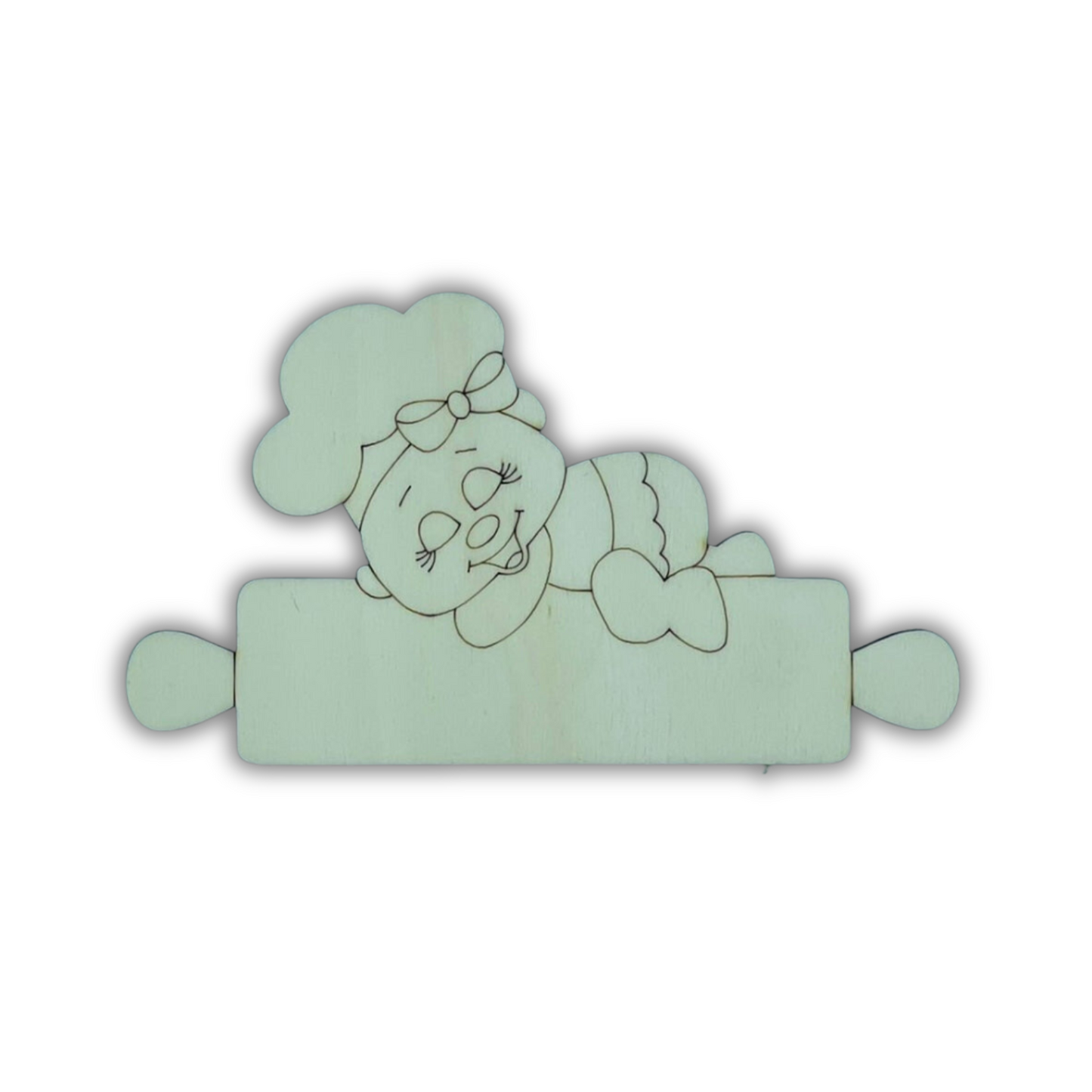 Bambina sopra mattarello Out of the Wood