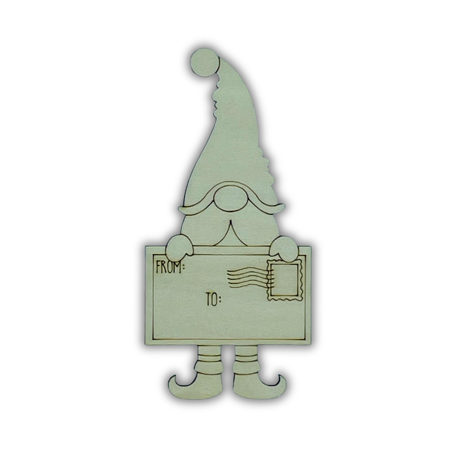 Gnomo con cartolina Out of the Wood