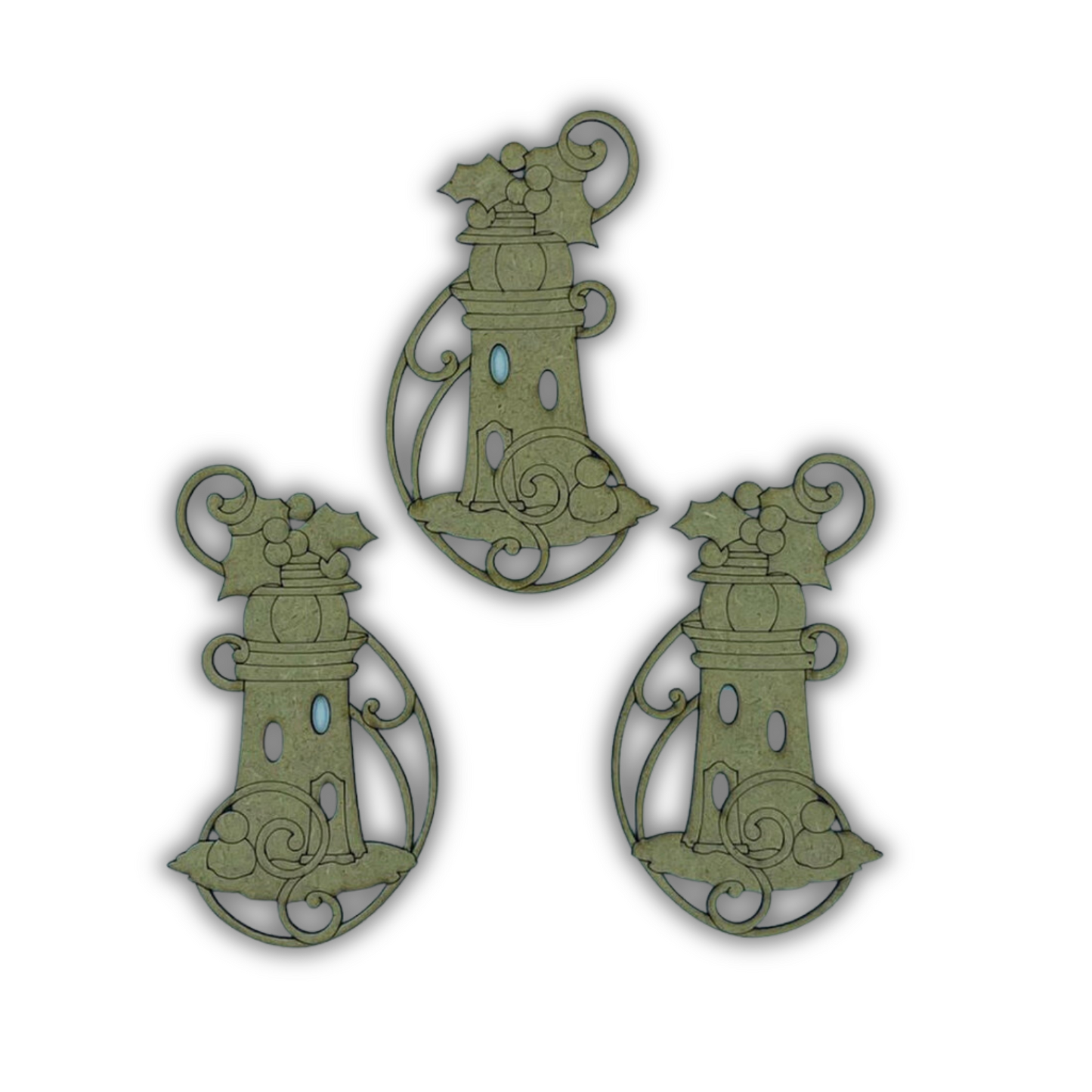 Lighthouse trio ornament Out of the Wood