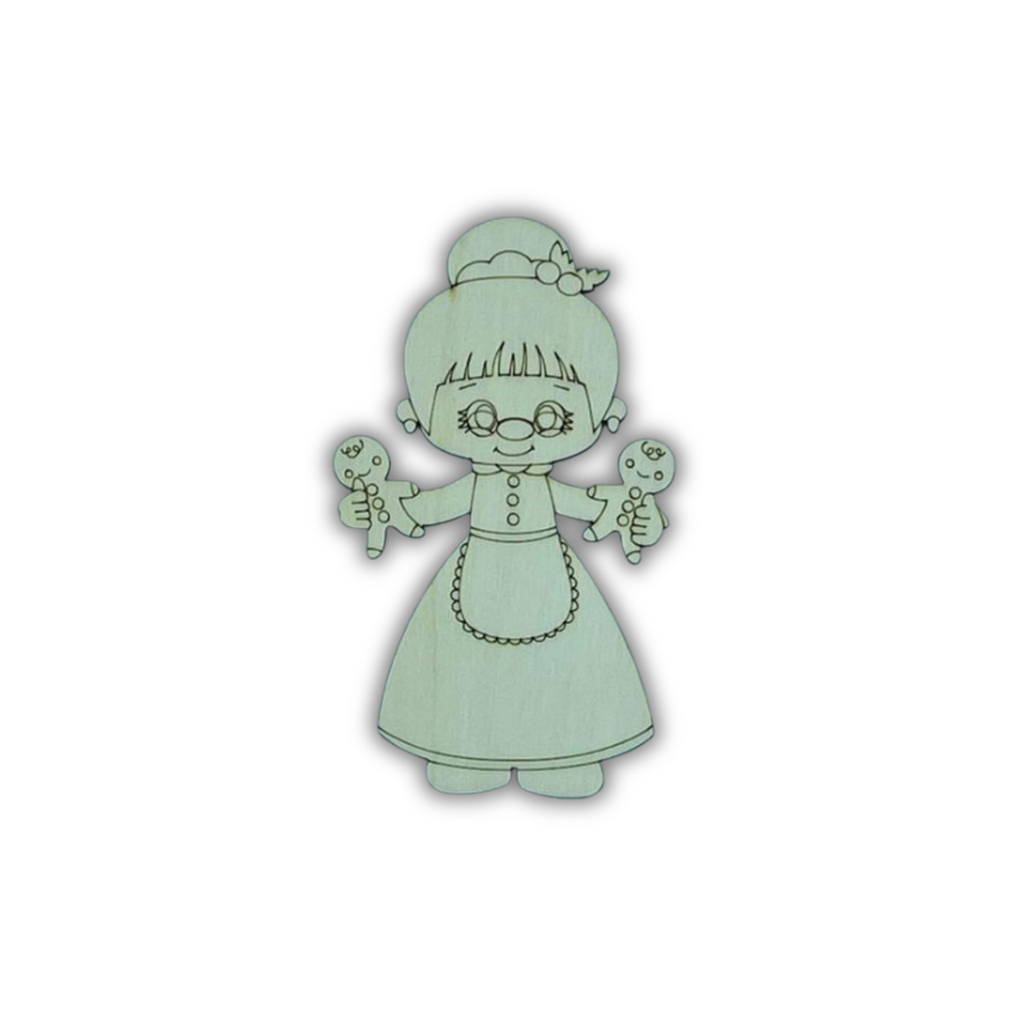 Mrs Claus con gingerbread Out of the Wood