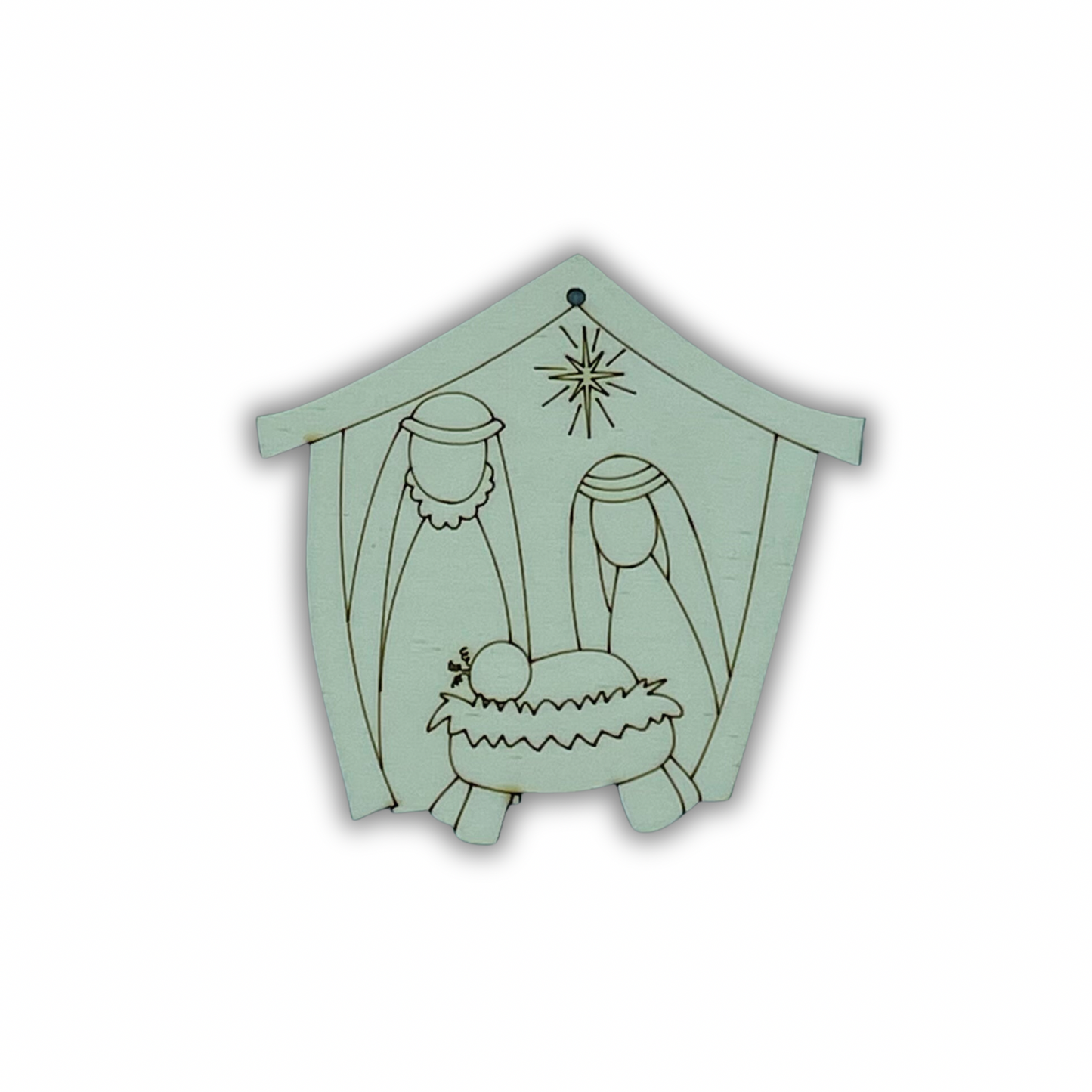 Ornament natività stalla Out of the Wood