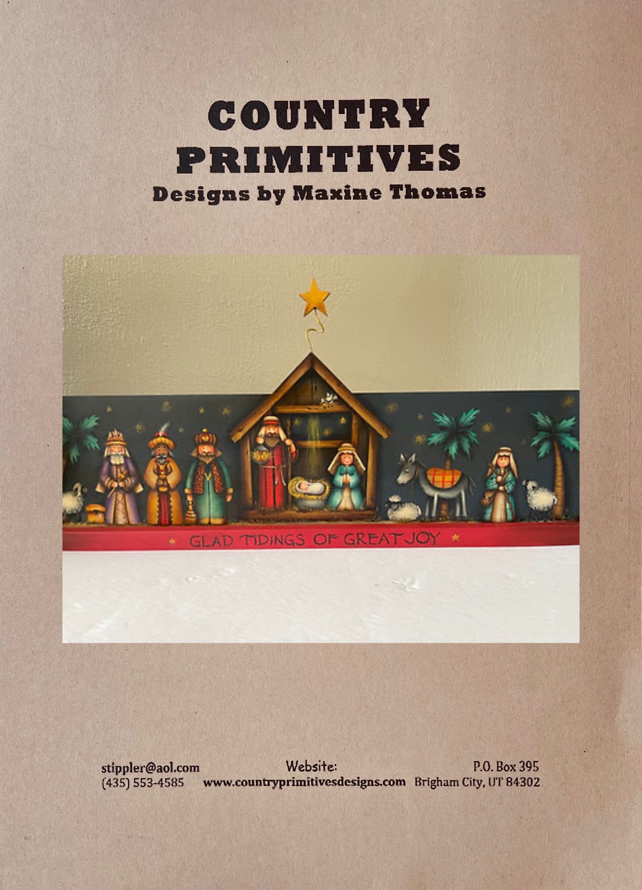 CARTAMODELLO -pattern -“Glad tidings Nativity” by Maxine Thomas Out of the Wood