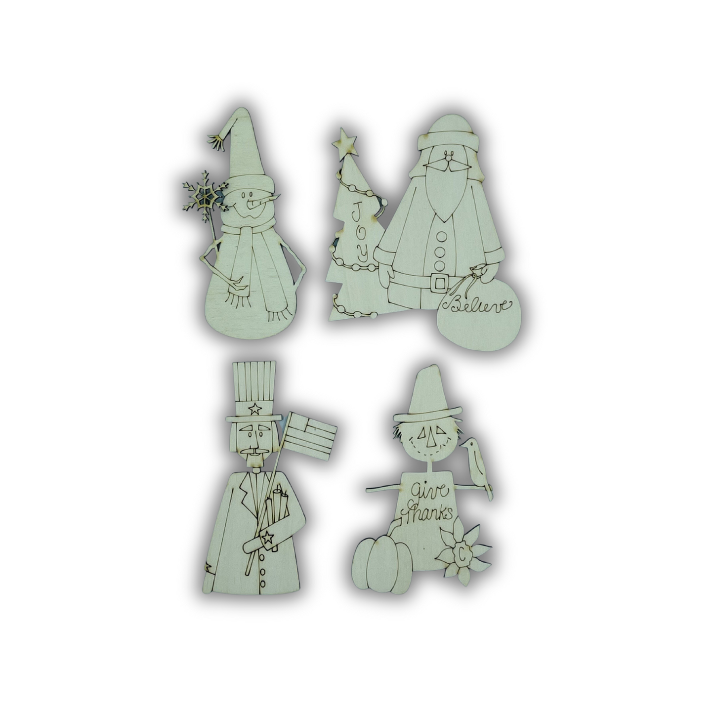 Set ornament pattern GARDEN FOLKS 15 cm circa Out of the Wood