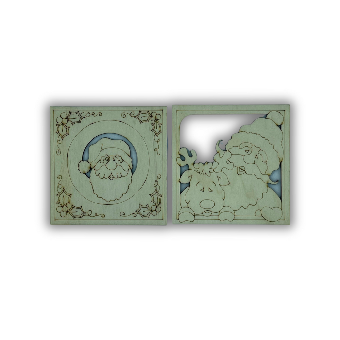 Set 2 quadrati . Ornament 15 cm babbi Out of the Wood