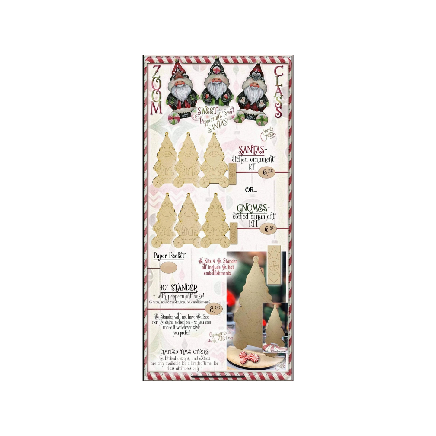 Sweet Pepermint swirl Santa by Jamie Mills Price Out of the Wood