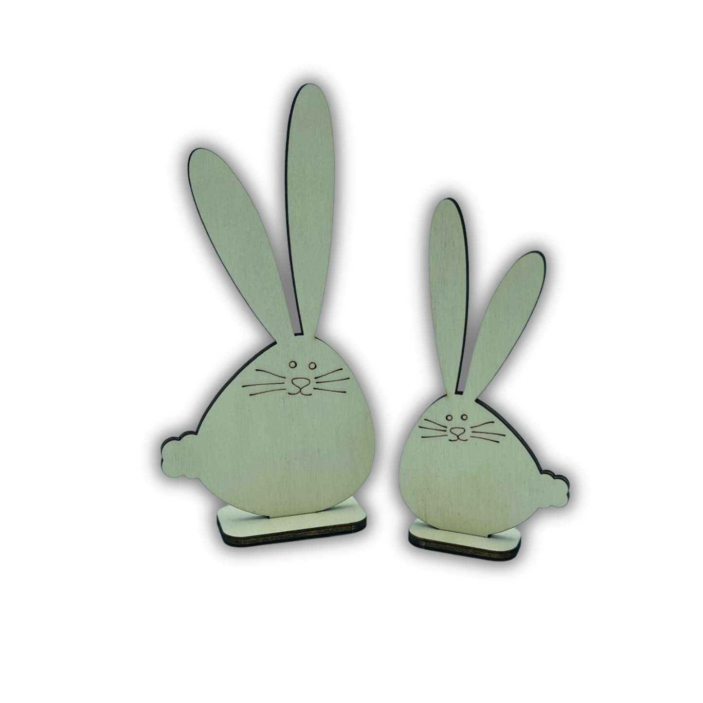 Set conigli pasqua con piedistallo 10 cm/12 cm Out of the Wood