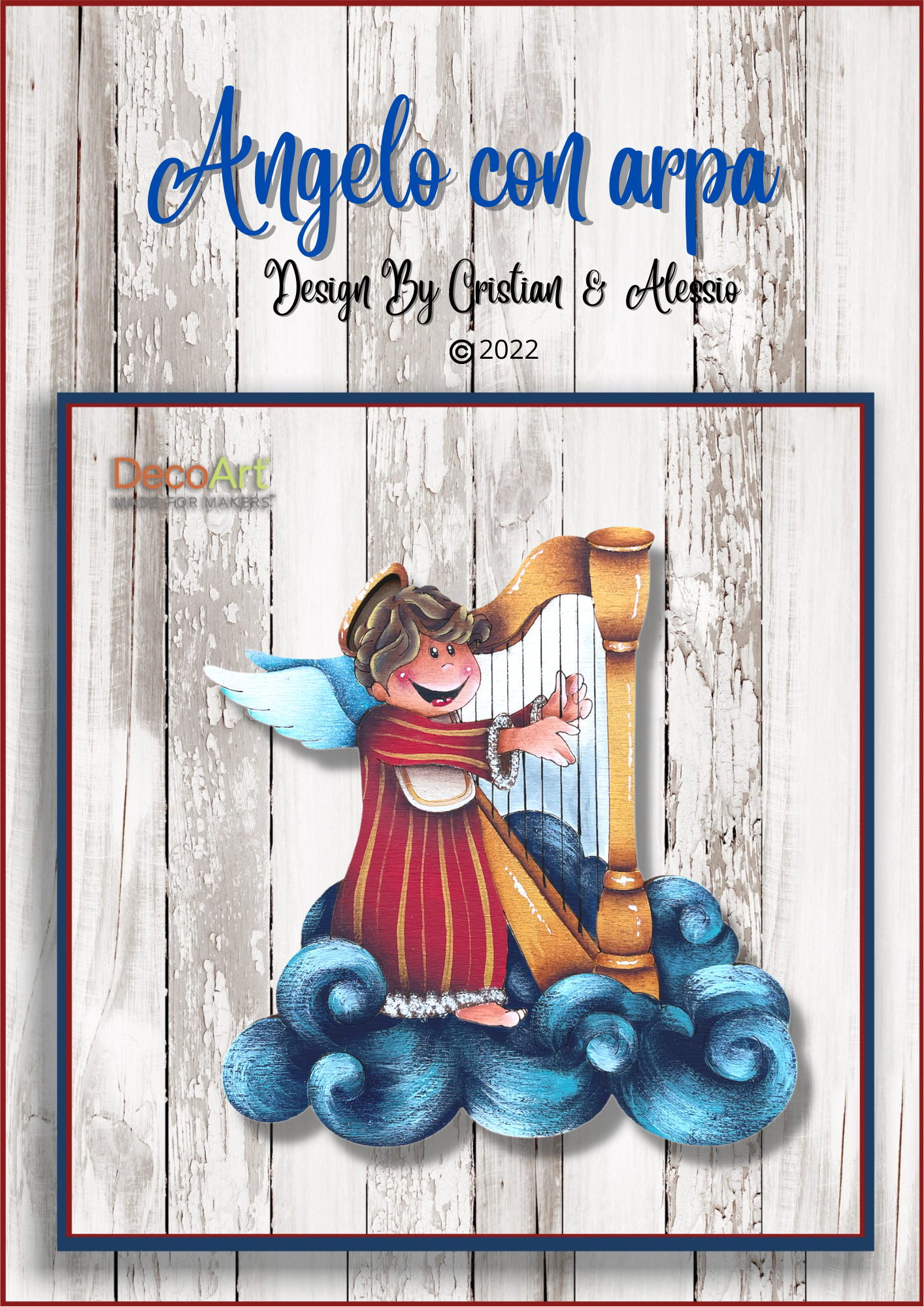 Cartamodello-Angelo con arpa By Cristian & Alessio Out of the Wood