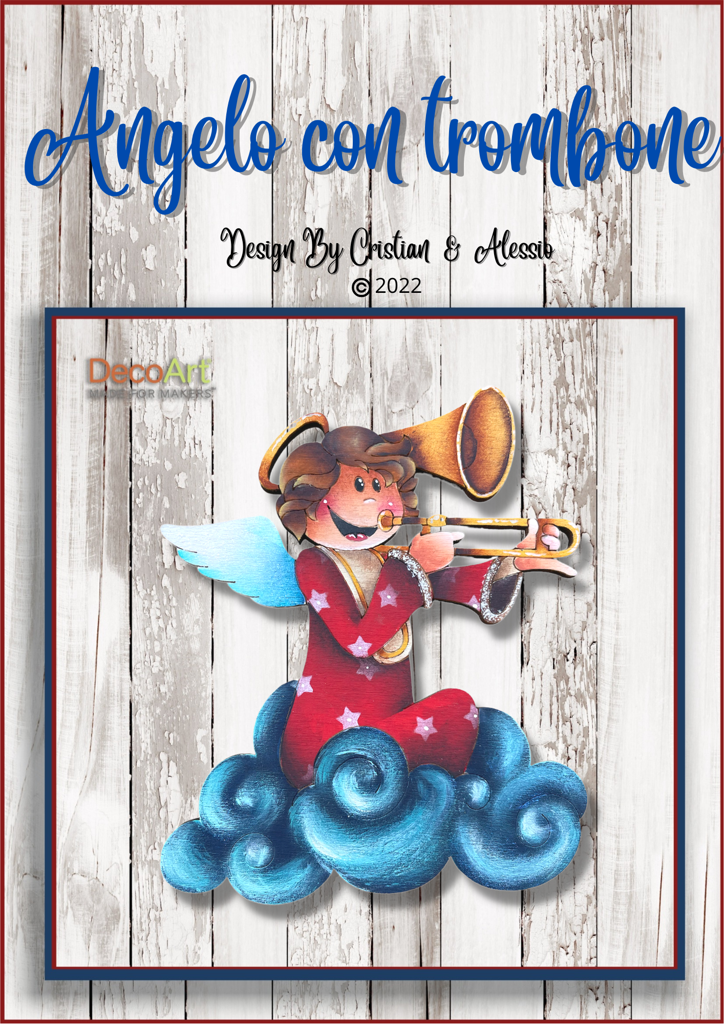 Cartamodello-Angelo con trombone By Cristian & Alessio Out of the Wood