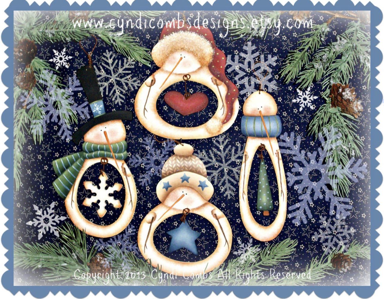 Kit 6 pz What’s in my Belly snowman ornaments (sagome in legno) - Out of the Wood